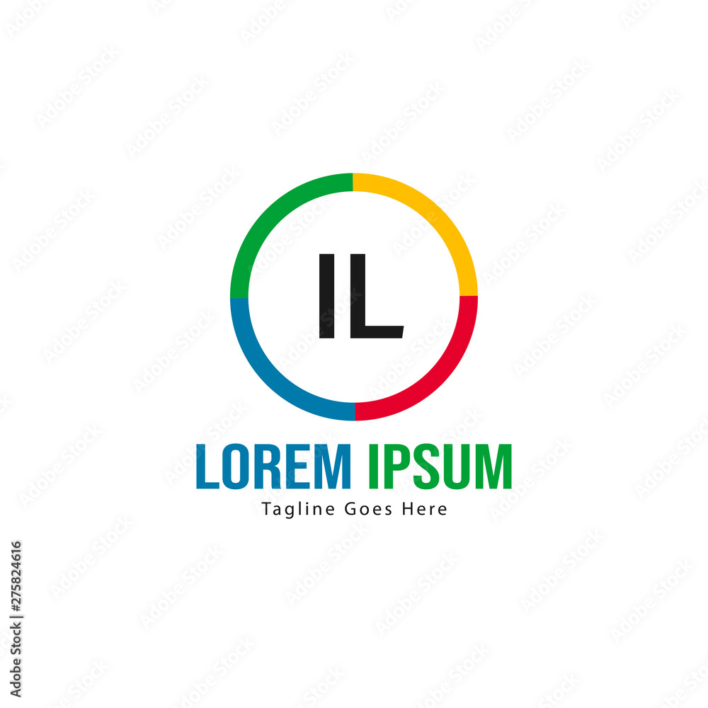 Initial IL logo template with modern frame. Minimalist IL letter logo vector illustration Initial IL logo template with modern frame. Minimalist IL letter logo vector illustration