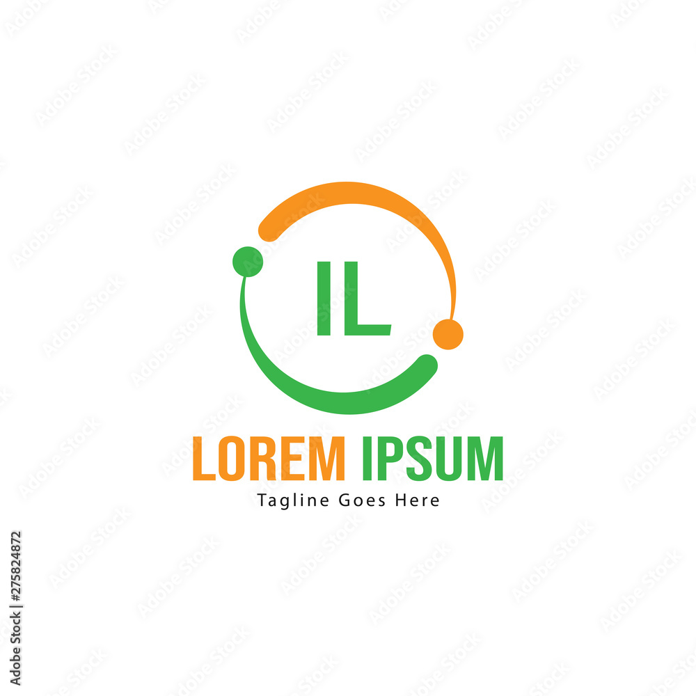 Initial IL logo template with modern frame. Minimalist IL letter logo vector illustration Initial IL logo template with modern frame. Minimalist IL letter logo vector illustration