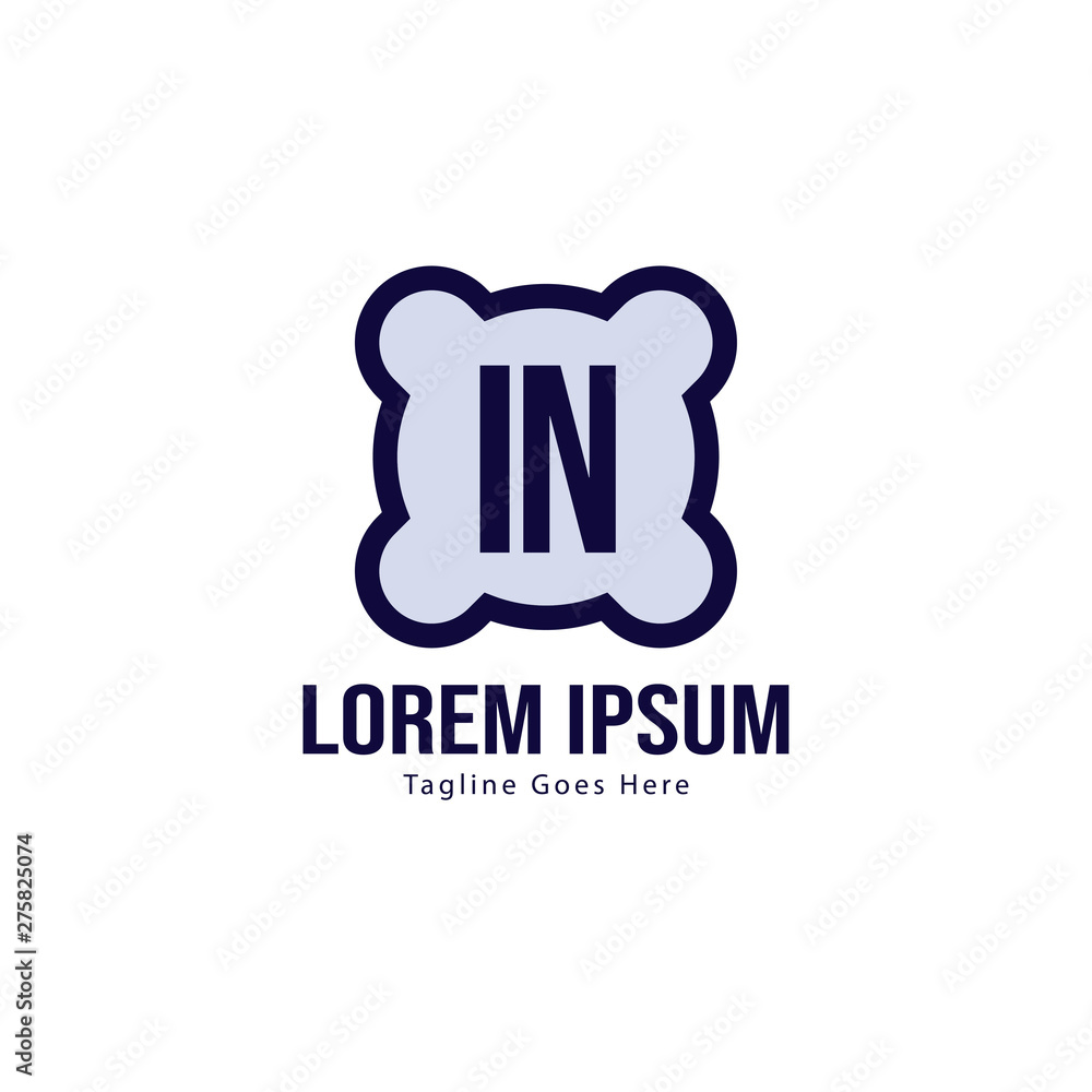 Initial IN logo template with modern frame. Minimalist IN letter logo vector illustration Initial IN logo template with modern frame. Minimalist IN letter logo vector illustration
