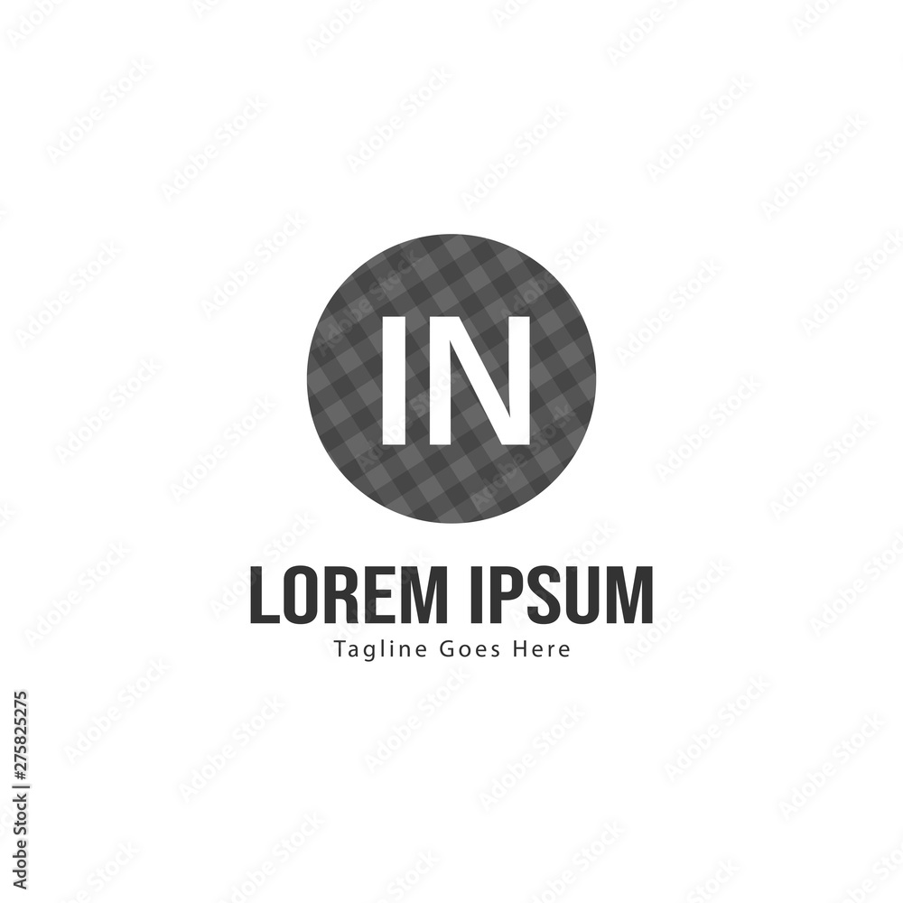 Obraz premium Initial IN logo template with modern frame. Minimalist IN letter logo vector illustration