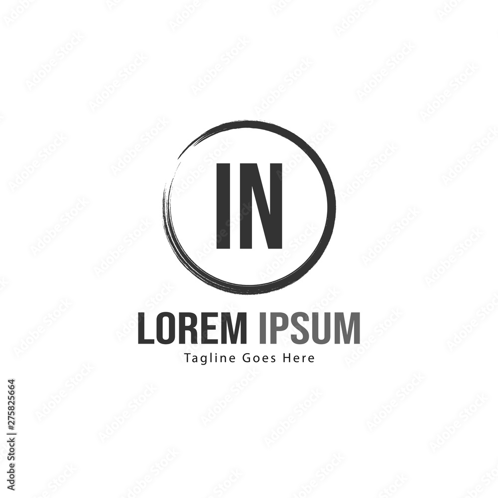 Initial IN logo template with modern frame. Minimalist IN letter logo vector illustration Initial IN logo template with modern frame. Minimalist IN letter logo vector illustration