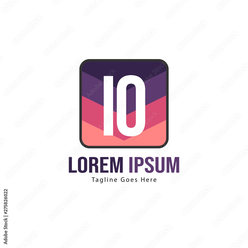 Initial IO logo template with modern frame. Minimalist IO letter logo vector illustration Initial IO logo template with modern frame. Minimalist IO letter logo vector illustration