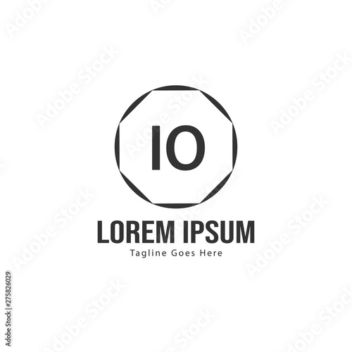 Initial IO logo template with modern frame. Minimalist IO letter logo vector illustration