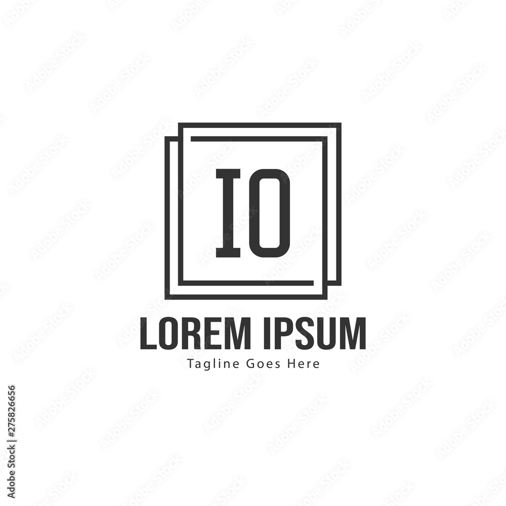 Fototapeta premium Initial IO logo template with modern frame. Minimalist IO letter logo vector illustration