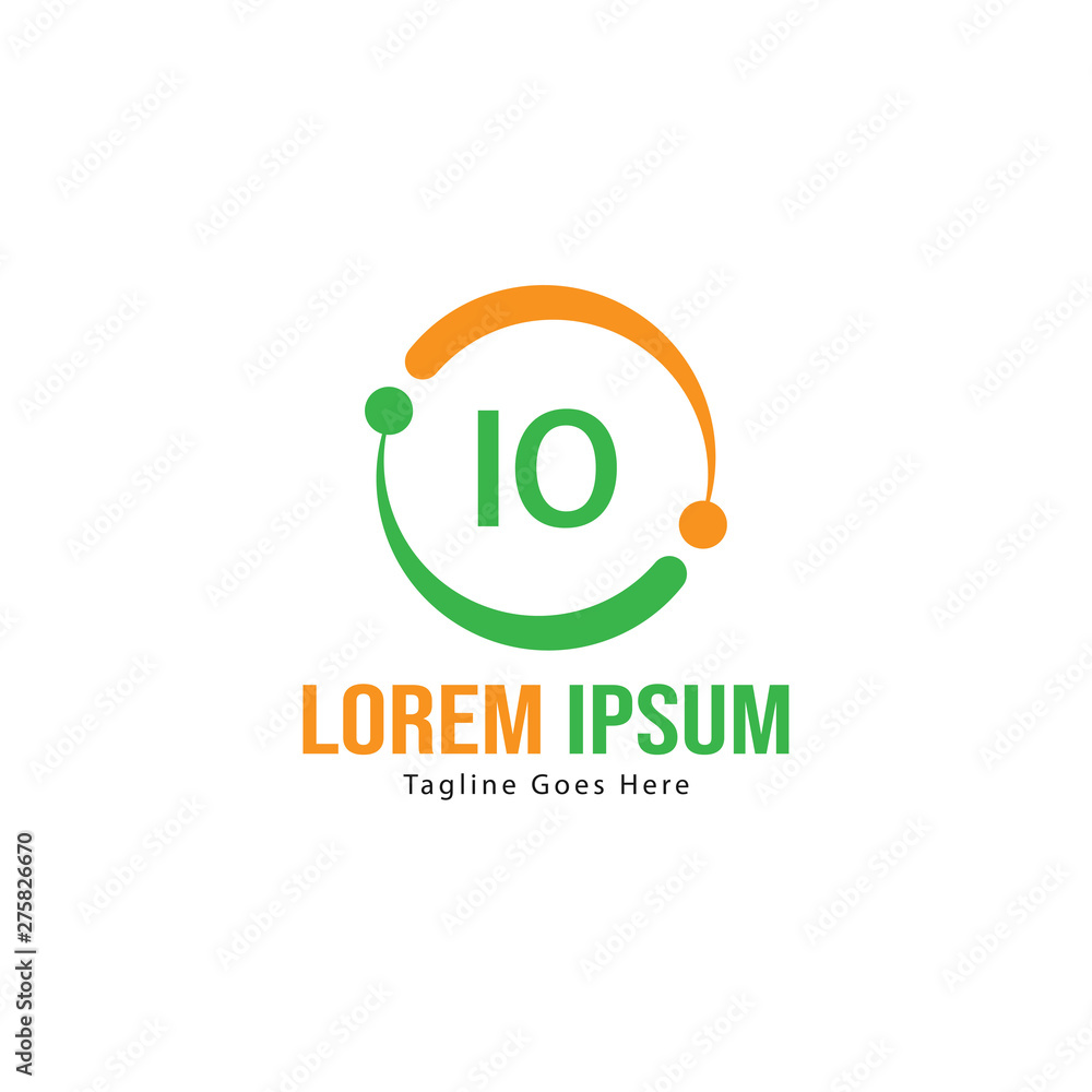 Initial IO logo template with modern frame. Minimalist IO letter logo vector illustration Initial IO logo template with modern frame. Minimalist IO letter logo vector illustration