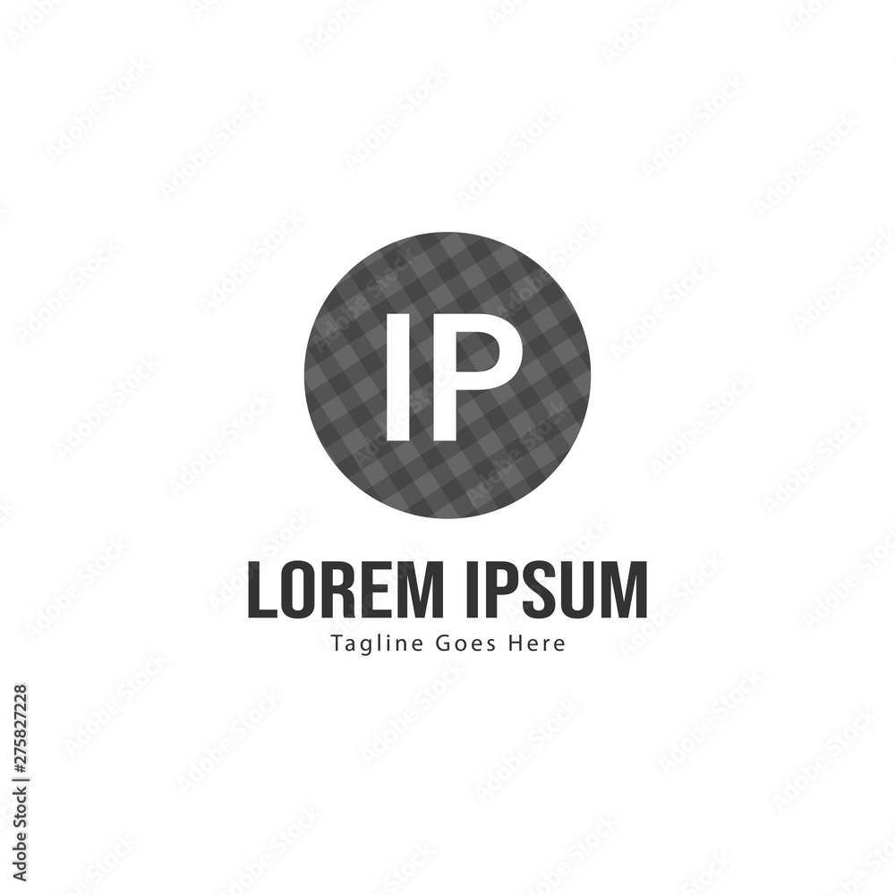 Initial IP logo template with modern frame. Minimalist IP letter logo vector illustration Initial IP logo template with modern frame. Minimalist IP letter logo vector illustration