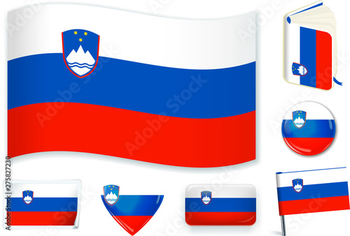 Free Download Slovenian national flag vector illustration in different shapes. - GFXLoad