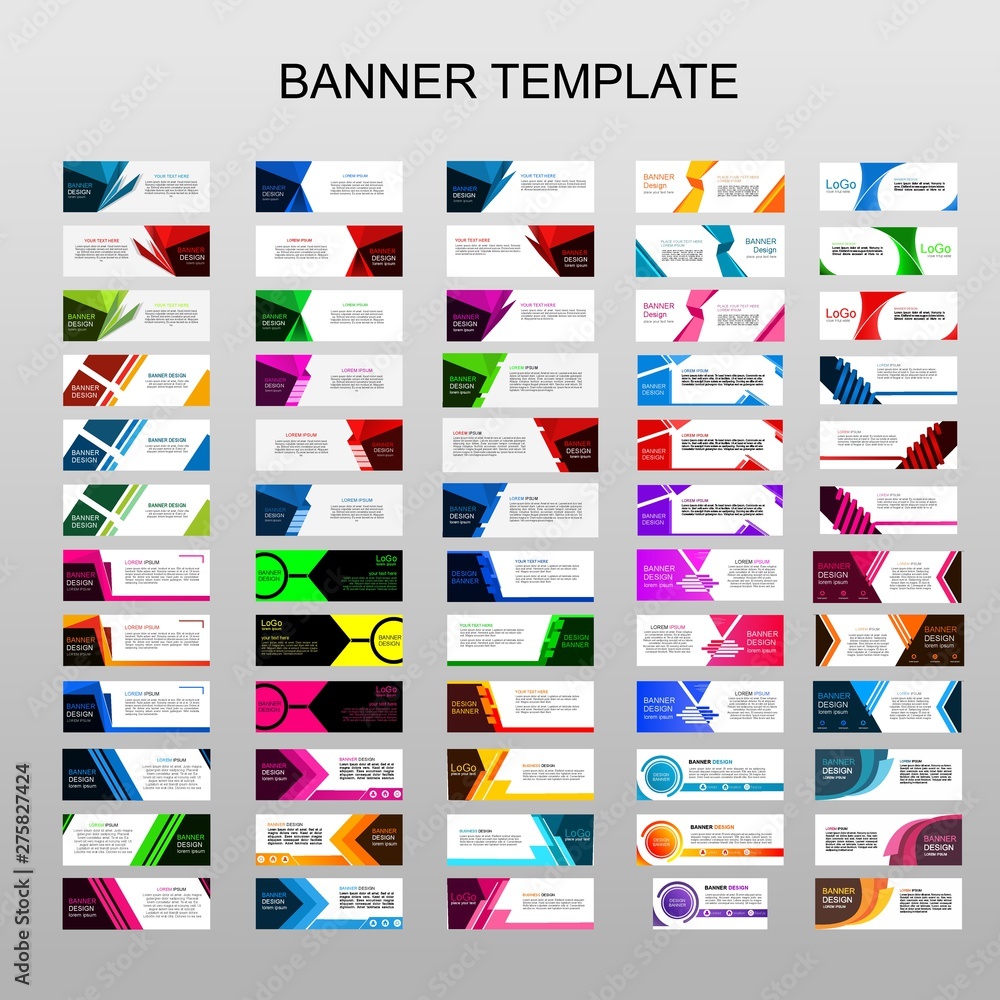 Mega collection of 60 abtract banners.modern template design for web.vector design - obrazy, fototapety, plakaty 