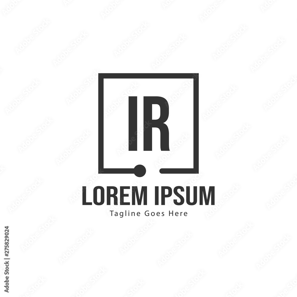 Initial IR logo template with modern frame. Minimalist IR letter logo vector illustration Initial IR logo template with modern frame. Minimalist IR letter logo vector illustration