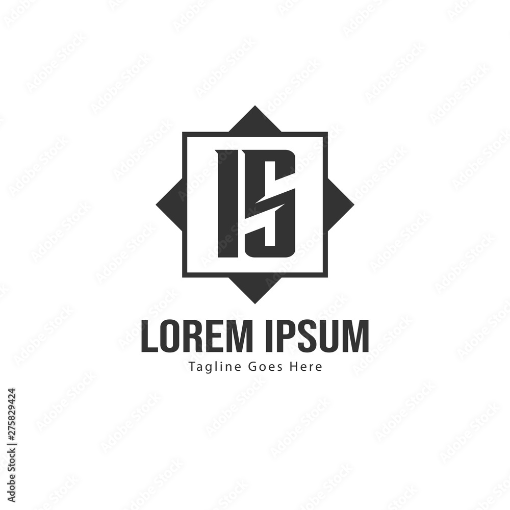 Initial IS logo template with modern frame. Minimalist IS letter logo vector illustration Initial IS logo template with modern frame. Minimalist IS letter logo vector illustration