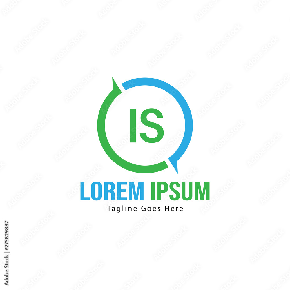 Initial IS logo template with modern frame. Minimalist IS letter logo vector illustration Initial IS logo template with modern frame. Minimalist IS letter logo vector illustration