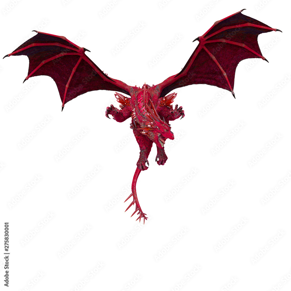 Naklejka premium crystal dragon in white background