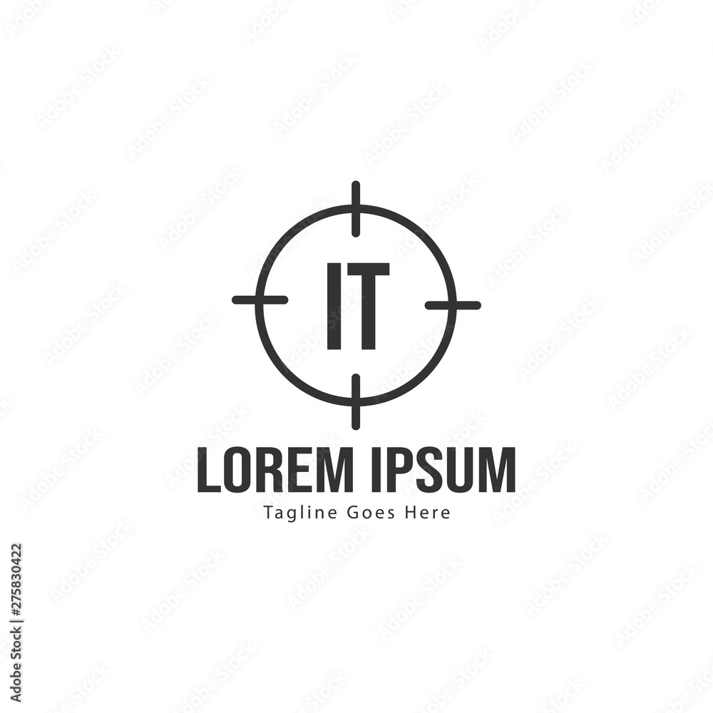 Initial IT logo template with modern frame. Minimalist IT letter logo vector illustration Initial IT logo template with modern frame. Minimalist IT letter logo vector illustration