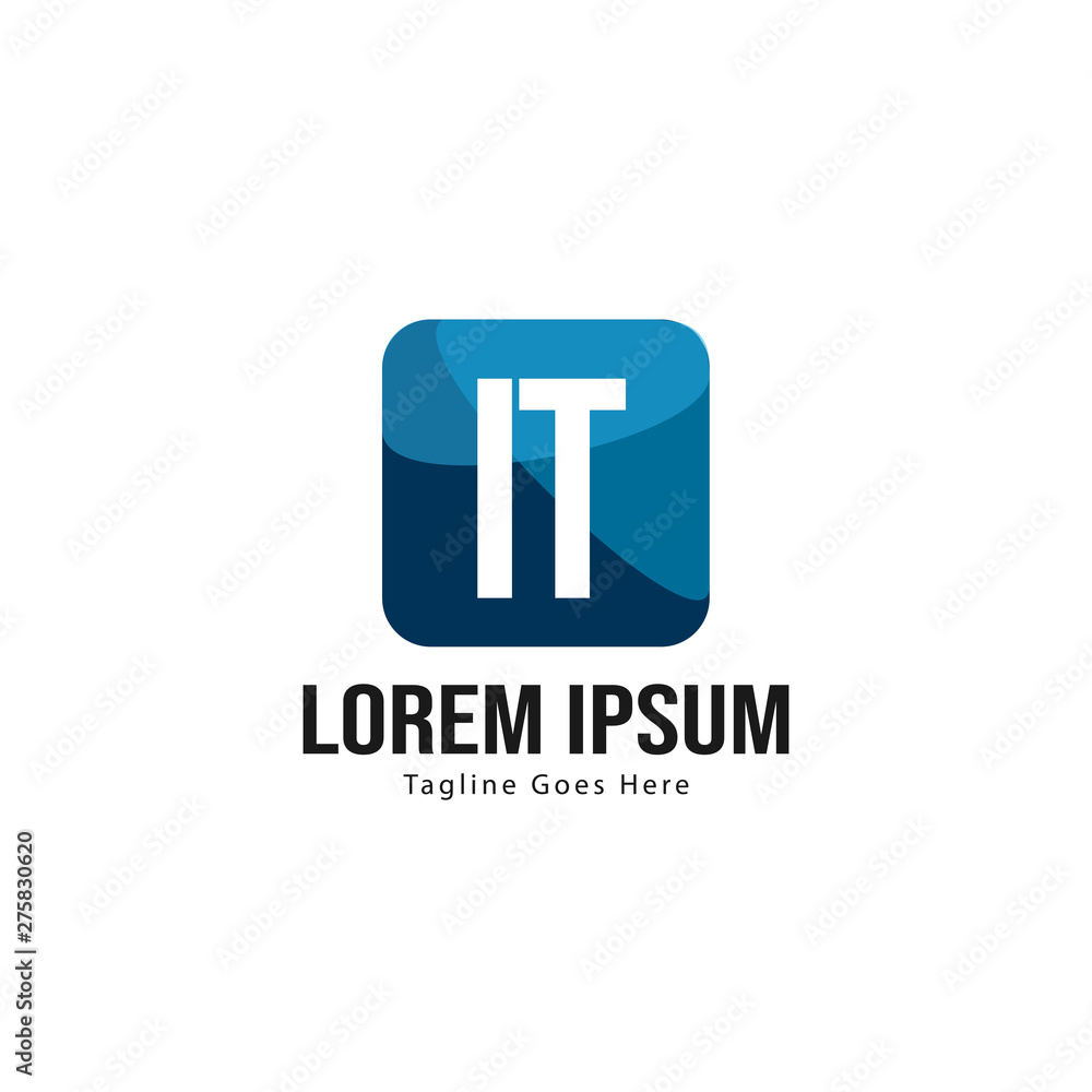 Initial IT logo template with modern frame. Minimalist IT letter logo vector illustration Initial IT logo template with modern frame. Minimalist IT letter logo vector illustration