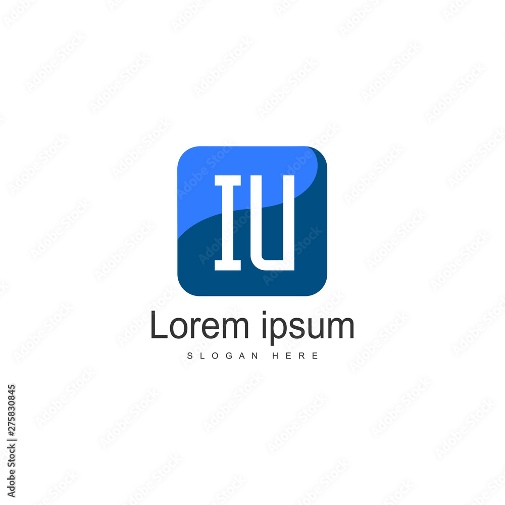Initial IU logo template with modern frame. Minimalist IU letter logo vector illustration Initial IU logo template with modern frame. Minimalist IU letter logo vector illustration