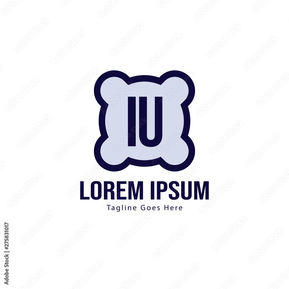 Initial IU logo template with modern frame. Minimalist IU letter logo vector illustration Initial IU logo template with modern frame. Minimalist IU letter logo vector illustration