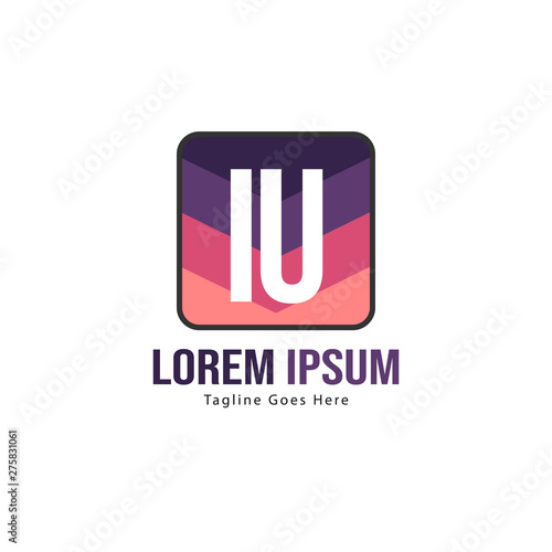 Free Download Initial IU logo template with modern frame. Minimalist IU letter logo vector illustration - GFXLoad