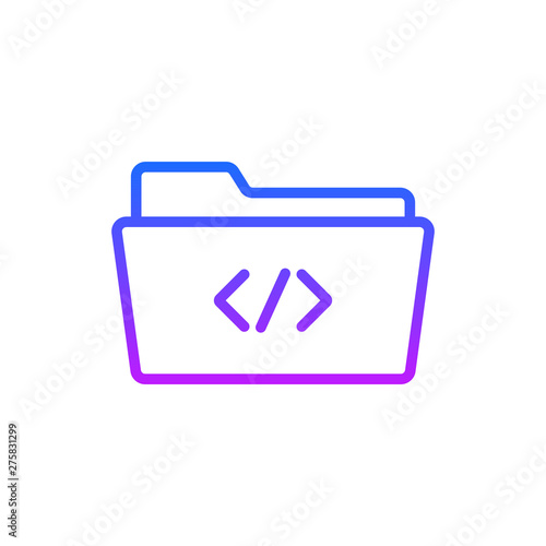 Code file folder icon vector