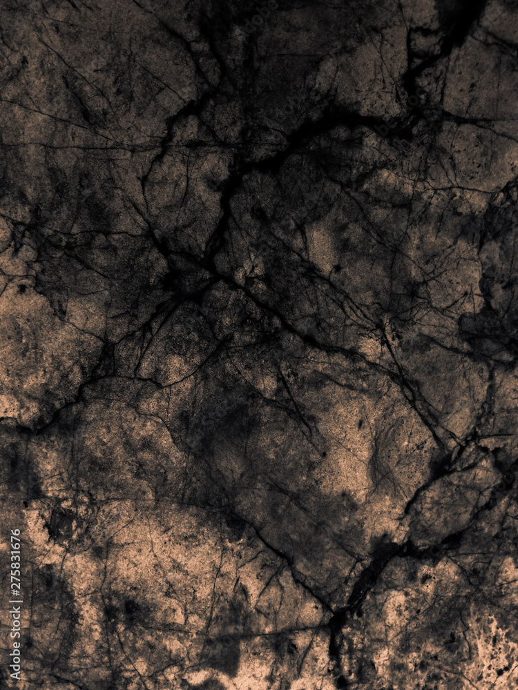 Abstract tiles floor and rock on yellow darkness background and wallpaper