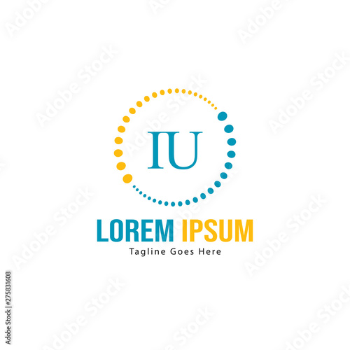 Wallpaper Mural Initial IU logo template with modern frame. Minimalist IU letter logo vector illustration Torontodigital.ca