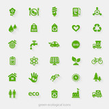 Vector material design green ecological icons collection