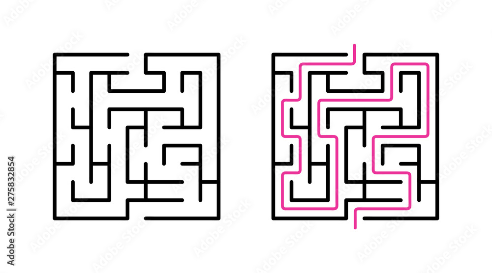 Abstract maze / labyrinth with entry and exit. Vector labyrinth 265. Abstract maze / labyrinth with entry and exit. Vector labyrinth 265.