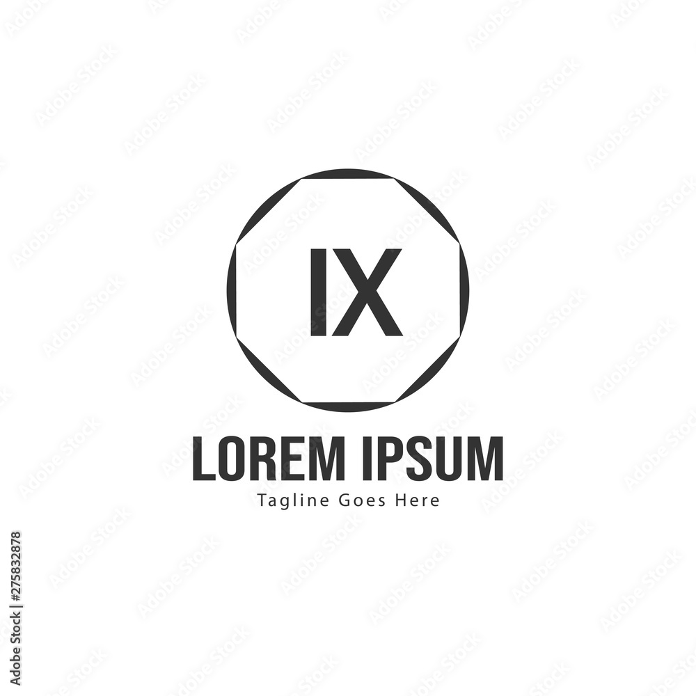 Initial IX logo template with modern frame. Minimalist IX letter logo vector illustration Initial IX logo template with modern frame. Minimalist IX letter logo vector illustration