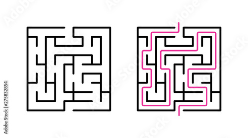 Abstract maze / labyrinth with entry and exit. Vector labyrinth 265.