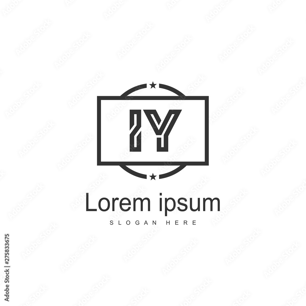 Initial IY logo template with modern frame. Minimalist IY letter logo vector illustration Initial IY logo template with modern frame. Minimalist IY letter logo vector illustration