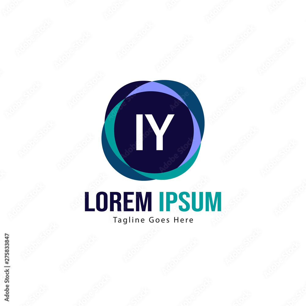 Initial IY logo template with modern frame. Minimalist IY letter logo vector illustration Initial IY logo template with modern frame. Minimalist IY letter logo vector illustration