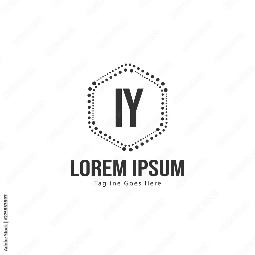 Initial IY logo template with modern frame. Minimalist IY letter logo vector illustration Initial IY logo template with modern frame. Minimalist IY letter logo vector illustration