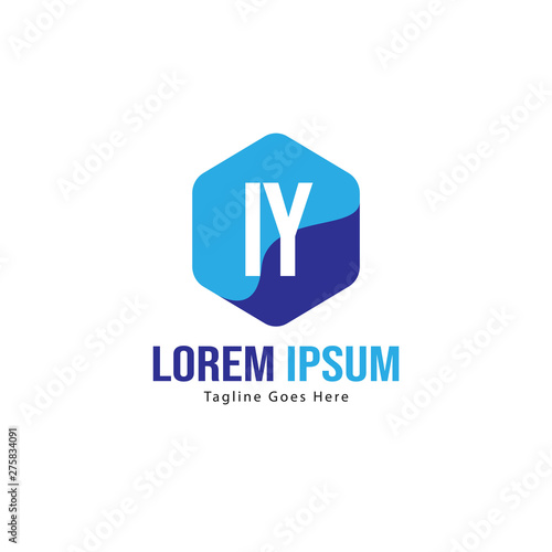 Initial IY logo template with modern frame. Minimalist IY letter logo vector illustration © Robani