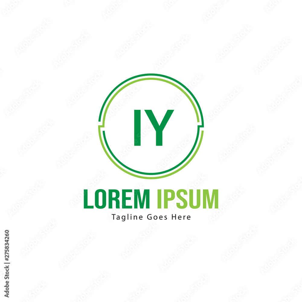 Initial IY logo template with modern frame. Minimalist IY letter logo vector illustration Initial IY logo template with modern frame. Minimalist IY letter logo vector illustration