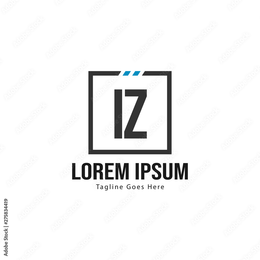 Initial IZ logo template with modern frame. Minimalist IZ letter logo vector illustration Initial IZ logo template with modern frame. Minimalist IZ letter logo vector illustration