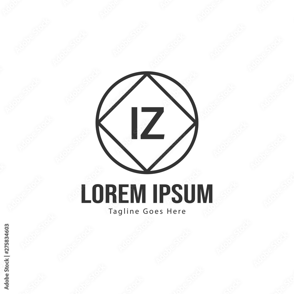 Initial IZ logo template with modern frame. Minimalist IZ letter logo vector illustration Initial IZ logo template with modern frame. Minimalist IZ letter logo vector illustration