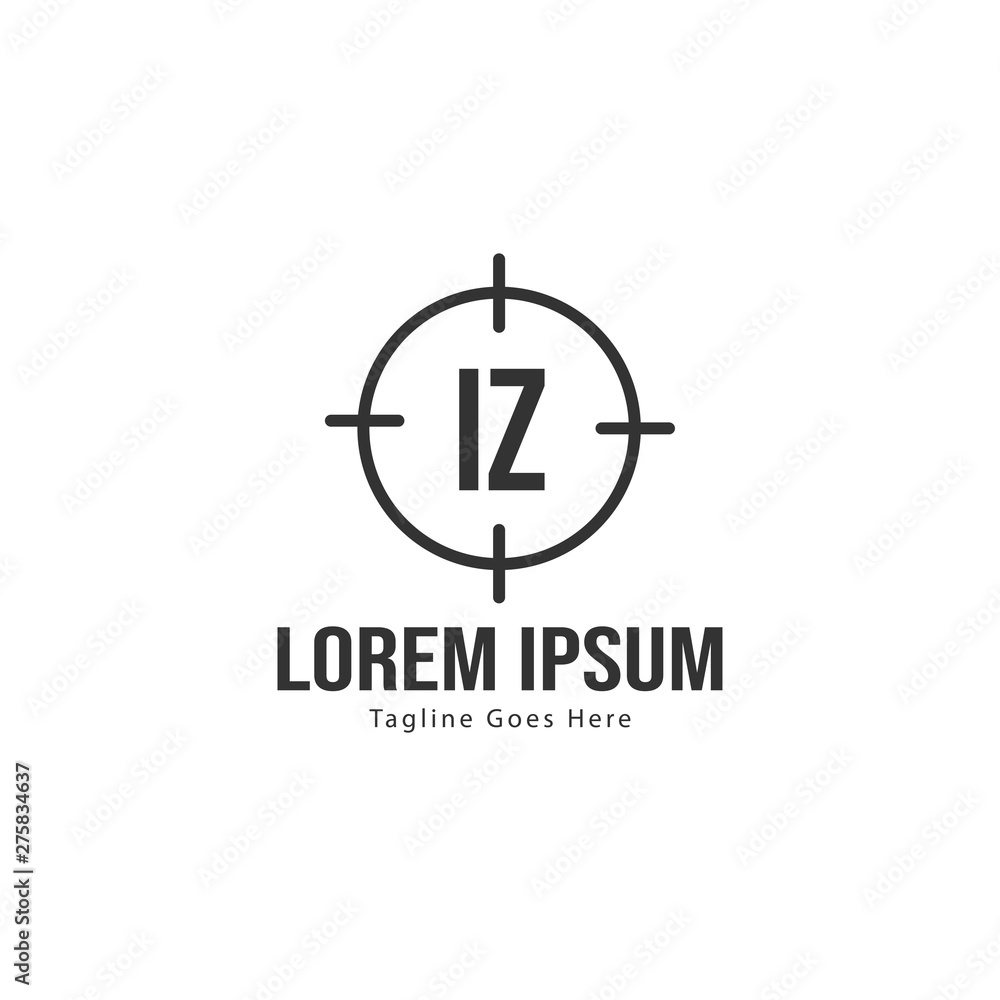 Initial IZ logo template with modern frame. Minimalist IZ letter logo vector illustration Initial IZ logo template with modern frame. Minimalist IZ letter logo vector illustration