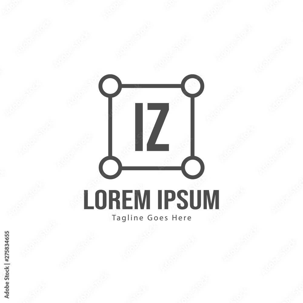 Initial IZ logo template with modern frame. Minimalist IZ letter logo vector illustration Initial IZ logo template with modern frame. Minimalist IZ letter logo vector illustration