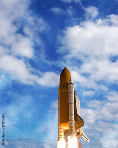 Rocket spaceship. The elements of this image furnished by NASA.