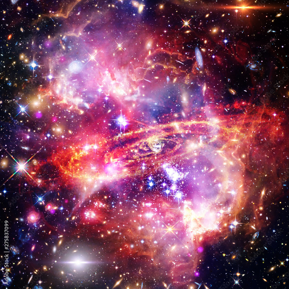 Obraz premium Space Background with Colorful Galaxy Cloud Nebula. The elements of this image furnished by NASA.