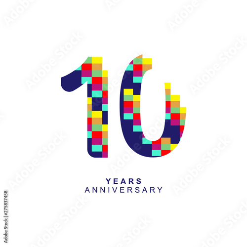 10 Year Anniversary Vector Template Design Illustration