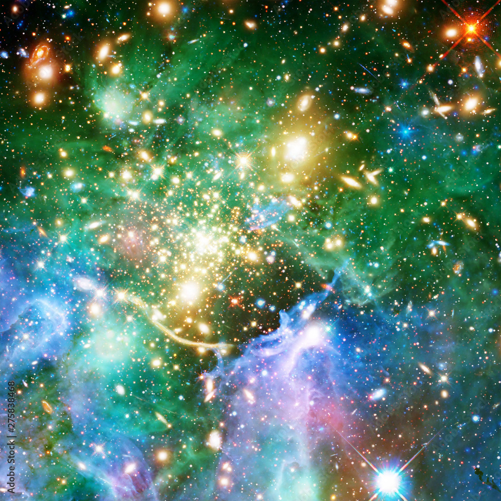 Chaotic space background. The elements of this image furnished by NASA.