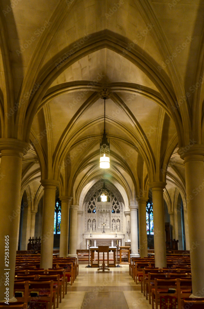 interior of the cathedral of Washington National Cathedral USA DC