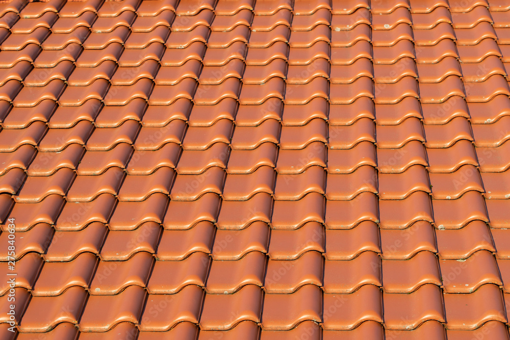 red clay roof tile texture with bevel