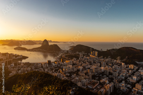 Dawn in the city of Rio de Janeiro, Guanabara Bay and Sugar Loaf!  observatory Dona Marta