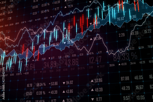 Obraz na płótnie Glowing forex chart wallpaper