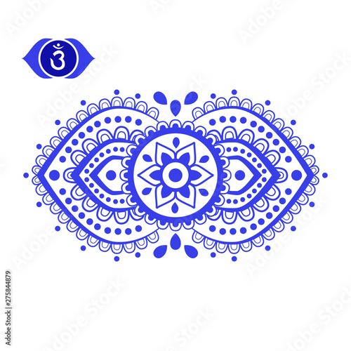 third eye chakra mandala vector