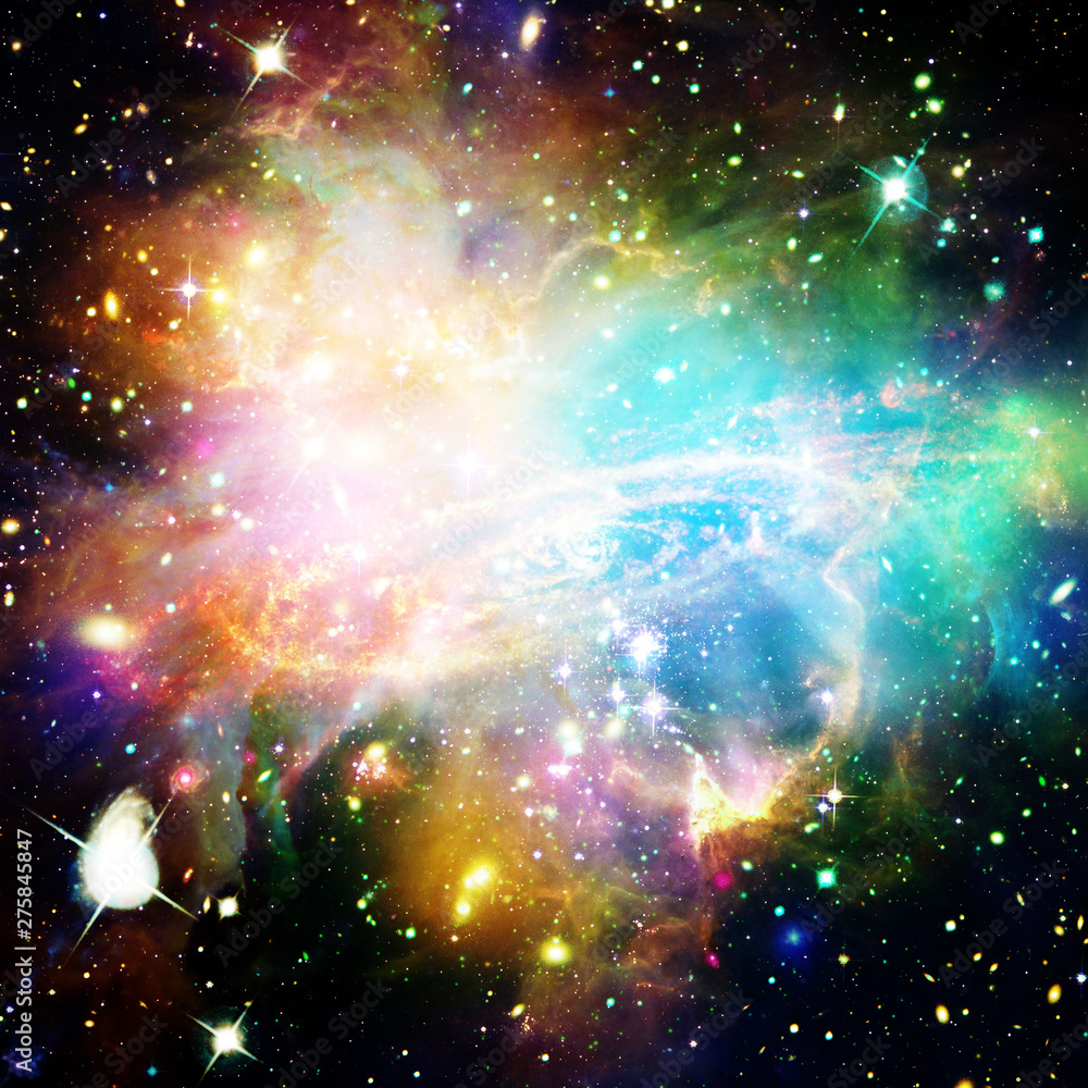 Obraz premium Space Background with Colorful Galaxy Cloud Nebula. The elements of this image furnished by NASA.