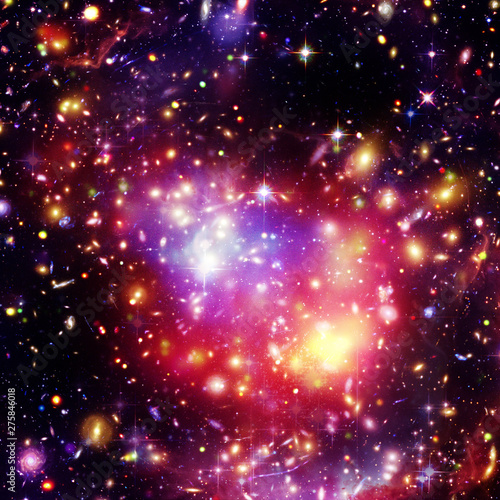 Starfield  galaxies and flares. The elements of this image furnished by NASA.
