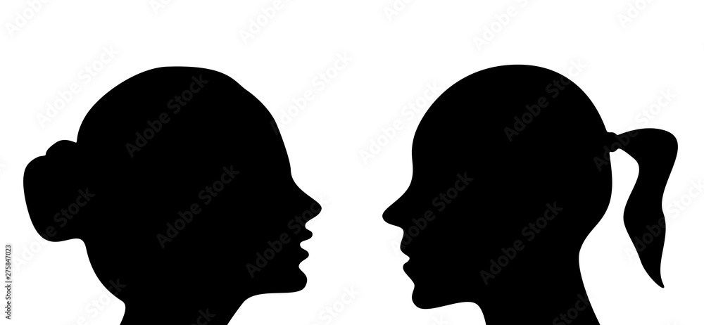 face silhouette profile woman vector