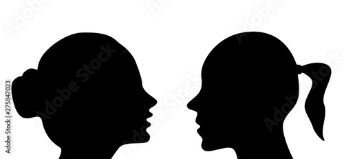 face silhouette profile woman vector